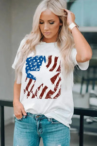 US Flag Graphic Round Neck Tee - Update AvenueHonor the Stars and StripesTrendsi100101130550333100101130550333221c76273d4d4e83ac72a598714c4f18 - MaxWhite