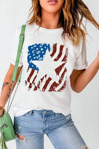US Flag Graphic Round Neck Tee - Update AvenueHonor the Stars and StripesTrendsi100101130550333100101130550333c497dc654de041beb1024dee70278de6 - MaxWhite