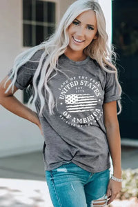 US Flag Graphic Short Sleeve Tee - Update AvenueHonor the Stars and StripesTrendsi100101884204493100101884204493774f0fe540f040c599f5c3b737f64613 - MaxMid Gray