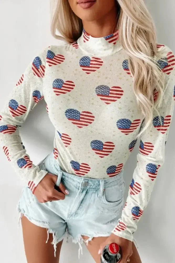 US Flag Heart Mock Neck Long Sleeve Bodysuit - Update AvenueHonor the Stars and StripesTrendsi100100443161146100100443161146417d5634 - b3f9 - 4424 - abc2 - c27776aaf7d7 - MaxWhite