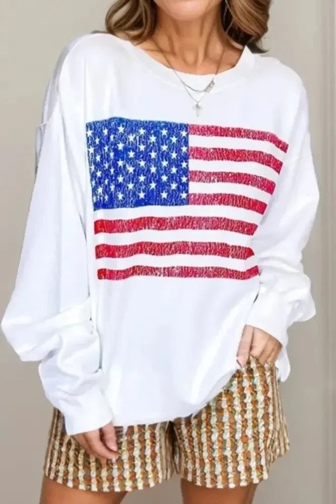 US Flag Round Neck Long Sleeve Sweatshirt - Update AvenueHonor the Stars and StripesTrendsi1001006834016641001006834016643c9a85e1 - 298a - 49d3 - 8800 - 9b45c90b31e4 - MaxWhite
