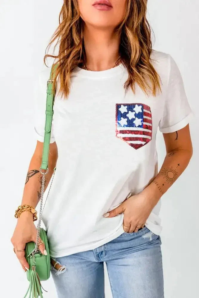 US Flag Round Neck Short Sleeve T-Shirt - Update AvenueHonor the Stars and StripesTrendsi100100008471311100100008471311d354058c - be2c - 4262 - 8135 - e7b380e83ce4 - MaxWhite