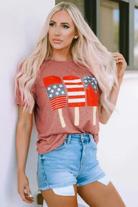 US Flag Round Neck Short Sleeve T-Shirt - Update AvenueHonor the Stars and StripesTrendsi1001001001813561001001001813565423ca11 - 70bc - 4470 - 8cd3 - 8c19baab09cc - MaxWatermelon pink