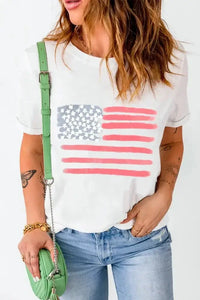 US Flag Round Neck Short Sleeve T-Shirt - Update AvenueHonor the Stars and StripesTrendsi100100442991876100100442991876c36d7485 - 9dcf - 49a0 - 8441 - 1c5d00bb1b5a - MaxWhite