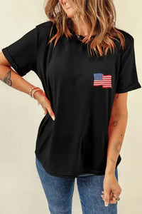 US Flag Round Neck Short Sleeve T-Shirt - Update AvenueHonor the Stars and StripesTrendsi1001007326213641001007326213649429fa2f - 760b - 4fcb - aebe - fa97635feaef - MaxBlack