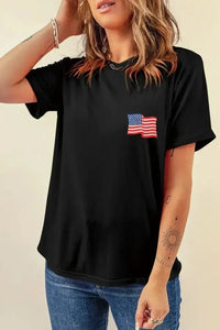 US Flag Round Neck Short Sleeve T-Shirt - Update AvenueHonor the Stars and StripesTrendsi10010073262136410010073262136460a2fc50 - 4b3a - 4e60 - a60b - 983899aec335 - MaxBlack