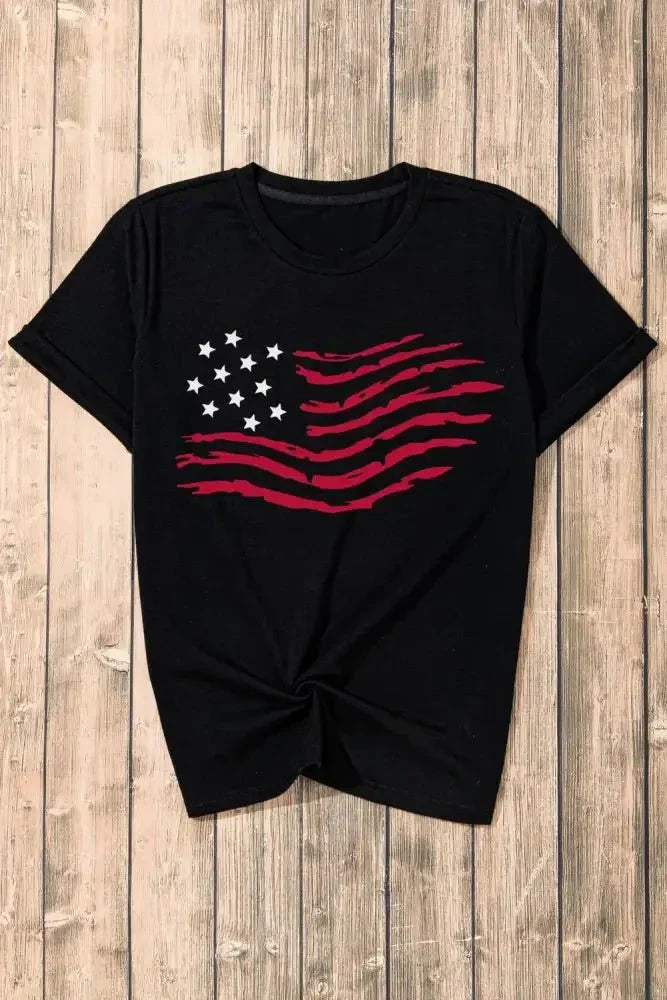 US Flag Round Neck Short Sleeve T-Shirt - Update AvenueHonor the Stars and StripesTrendsi10010092902179010010092902179008c6649a - 3e34 - 4816 - ade0 - 1b5465600144 - MaxBlack