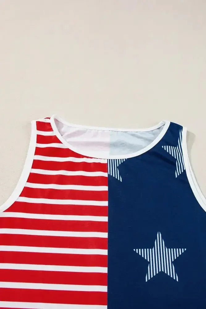 US Flag Round Neck Tank - Update AvenueHonor the Stars and StripesTrendsi100100882161120100100882161120287bcc4f - e612 - 4c48 - 9eda - b170ce231d94 - MaxDark Navy
