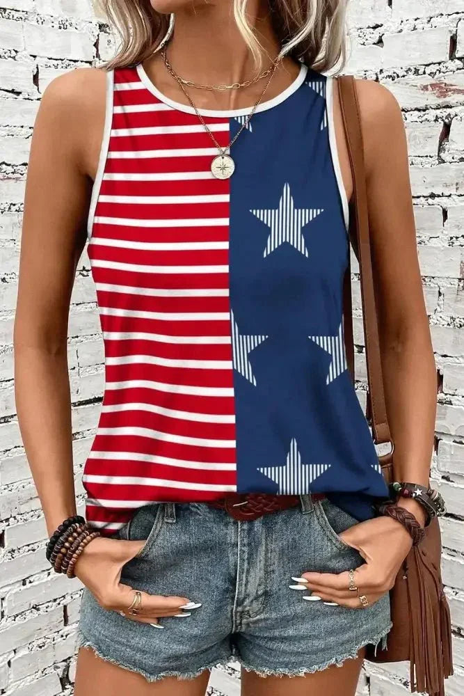 US Flag Round Neck Tank - Update AvenueHonor the Stars and StripesTrendsi1001008821611201001008821611204c5cff87 - b563 - 489a - 82ab - c1fc8507f28b - MaxDark Navy