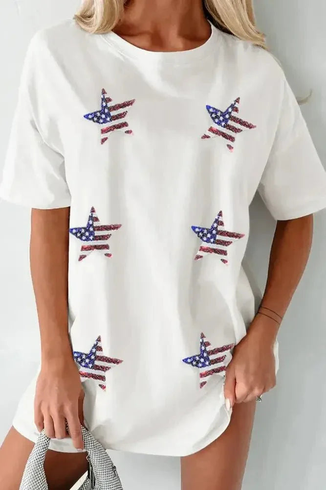 US Flag Star Round Neck Half Sleeve Oversize T-Shirt - Update AvenueHonor the Stars and StripesTrendsi1001005945916671001005945916670c9e865d - 0da0 - 41e0 - 9f1c - 02d700d78297 - MaxWhite
