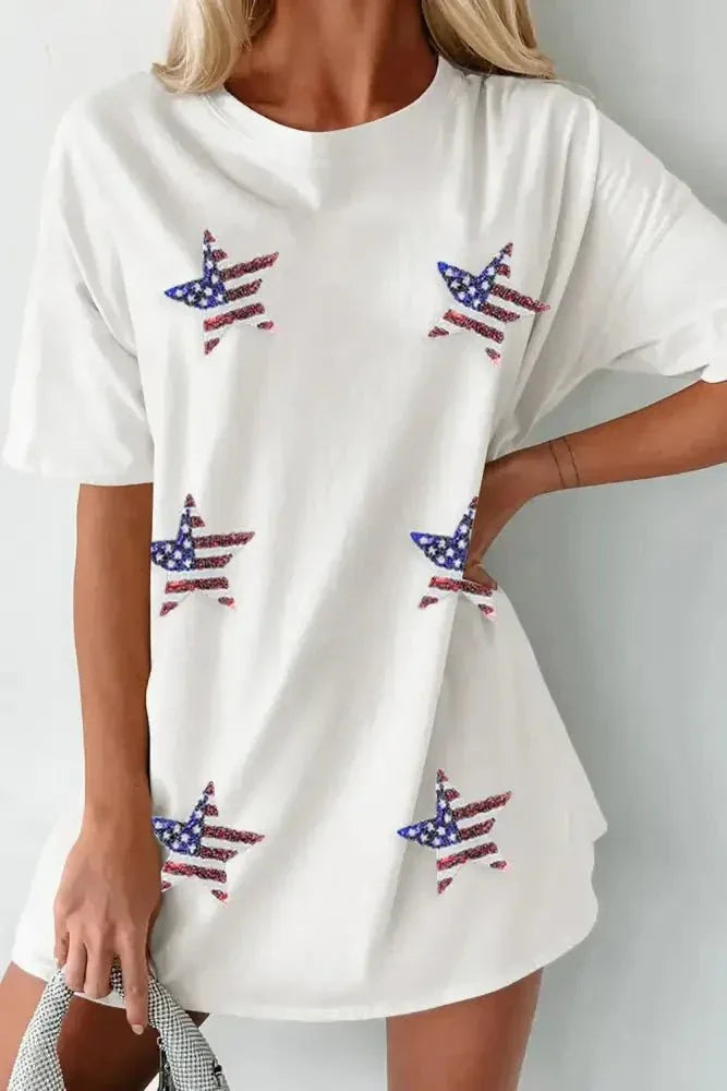 US Flag Star Round Neck Half Sleeve Oversize T-Shirt - Update AvenueHonor the Stars and StripesTrendsi1001005945916671001005945916678e7d044f - 5043 - 489a - ad4b - 6007e8586e86 - MaxWhite