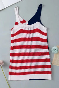 US Flag Theme V - Neck Knit Cami - Update AvenueHonor the Stars and StripesTrendsi1001009280517311001009280517319803fb62 - aefc - 45be - a116 - 4f33dc42bb78 - MaxMulticolor