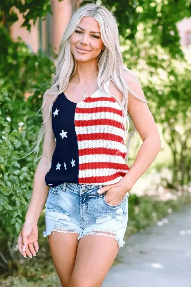 US Flag Theme V - Neck Knit Cami - Update AvenueHonor the Stars and StripesTrendsi100100928051731100100928051731663cf5ea - bcdb - 47f6 - ad9f - 825969367fe2 - MaxMulticolor