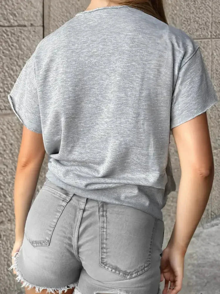 USA Lettering Patch Notched Neck T-Shirt - Update AvenueT-ShirtsTrendsi1001007742916261001007742916267ea7ff104af74c67acf7381a82066fe8 - Max - OriginGray