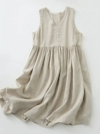 V - Neck Button Detail Sleeveless Midi Dress - Update AvenueTrendsi10010049734589510010049734589531dc47f8 - e29d - 4606 - b40a - 89e630934e43 - Max - OriginBeige