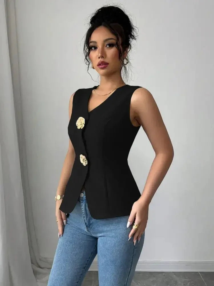 V - Neck Button Detail Tank Top - Update AvenueTrendsi100100892161738100100892161738793ef070 - 439a - 46c3 - 8907 - 82b90f00f0f7 - Max - OriginBlack