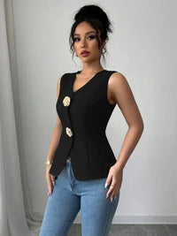V - Neck Button Detail Tank Top - Update AvenueTrendsi100100892161738100100892161738793ef070 - 439a - 46c3 - 8907 - 82b90f00f0f7 - Max - OriginBlack