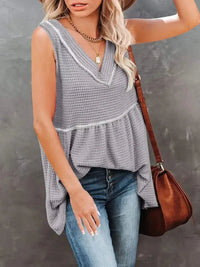 V - Neck Contrast Trim Waffle Knit Tank Top - Update AvenueTanks & CamisTrendsi1001008946908021001008946908020891c9c1 - da64 - 4f97 - b88a - d19c38fe8334 - Max - OriginGrey