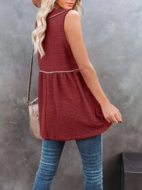 V - Neck Contrast Trim Waffle Knit Tank Top - Update AvenueTanks & CamisTrendsi10010089469388110010089469388100b1c630 - 3a05 - 4e34 - b496 - 70655985c9b7 - Max - OriginBurgundy