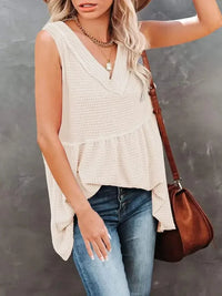 V - Neck Contrast Trim Waffle Knit Tank Top - Update AvenueTanks & CamisTrendsi10010089469702710010089469702768ff9a78 - 94b6 - 479b - 8f34 - 263bb8db6b16 - Max - OriginEggshell