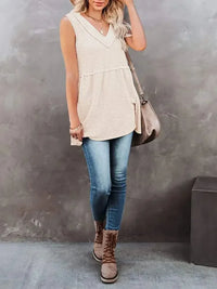 V - Neck Contrast Trim Waffle Knit Tank Top - Update AvenueTanks & CamisTrendsi10010089469702710010089469702713239c93 - 6353 - 4c9b - 97b6 - 3d072dcaab28 - Max - OriginEggshell