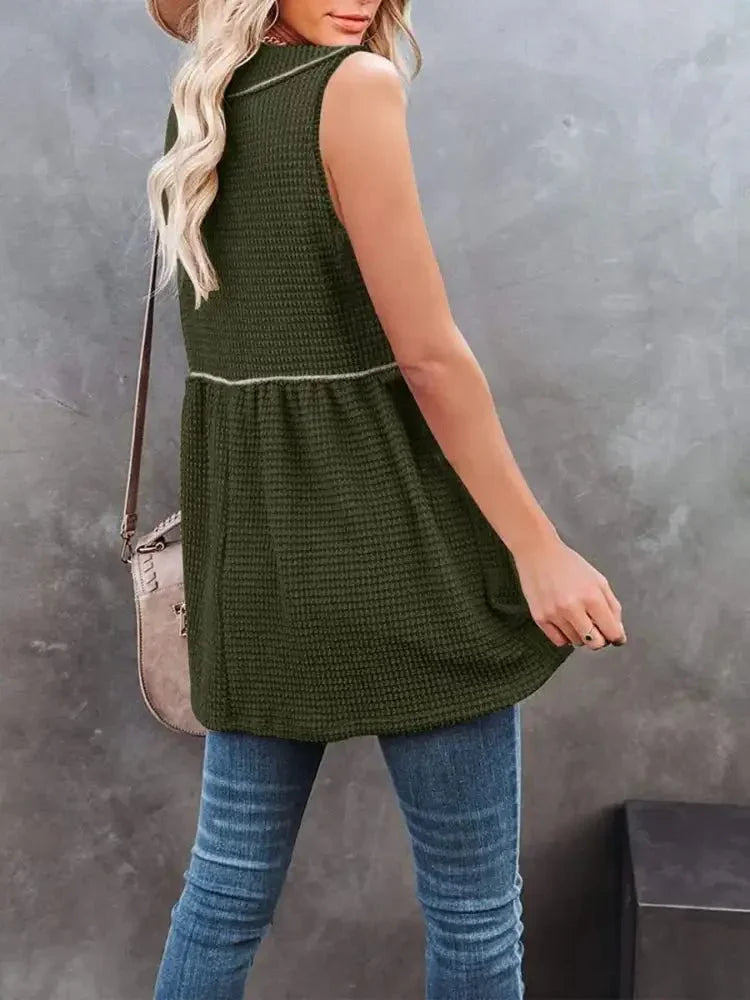 V - Neck Contrast Trim Waffle Knit Tank Top - Update AvenueTanks & CamisTrendsi100100894697296100100894697296ce417c55 - b661 - 4b91 - 81a2 - 5479aecfebef - Max - OriginGreen
