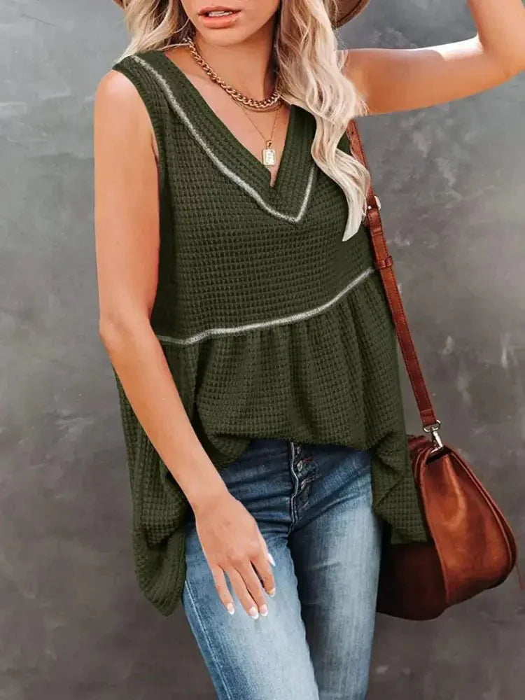 V - Neck Contrast Trim Waffle Knit Tank Top - Update AvenueTanks & CamisTrendsi10010089469729610010089469729670d7792c - 4117 - 4033 - a114 - 3103858d7cbf - Max - OriginGreen