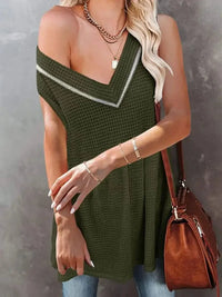 V - Neck Contrast Trim Waffle Knit Tank Top - Update AvenueTanks & CamisTrendsi1001008946972961001008946972963375c329 - c9f9 - 405c - 8389 - 2216de3b0c4c - Max - OriginGreen
