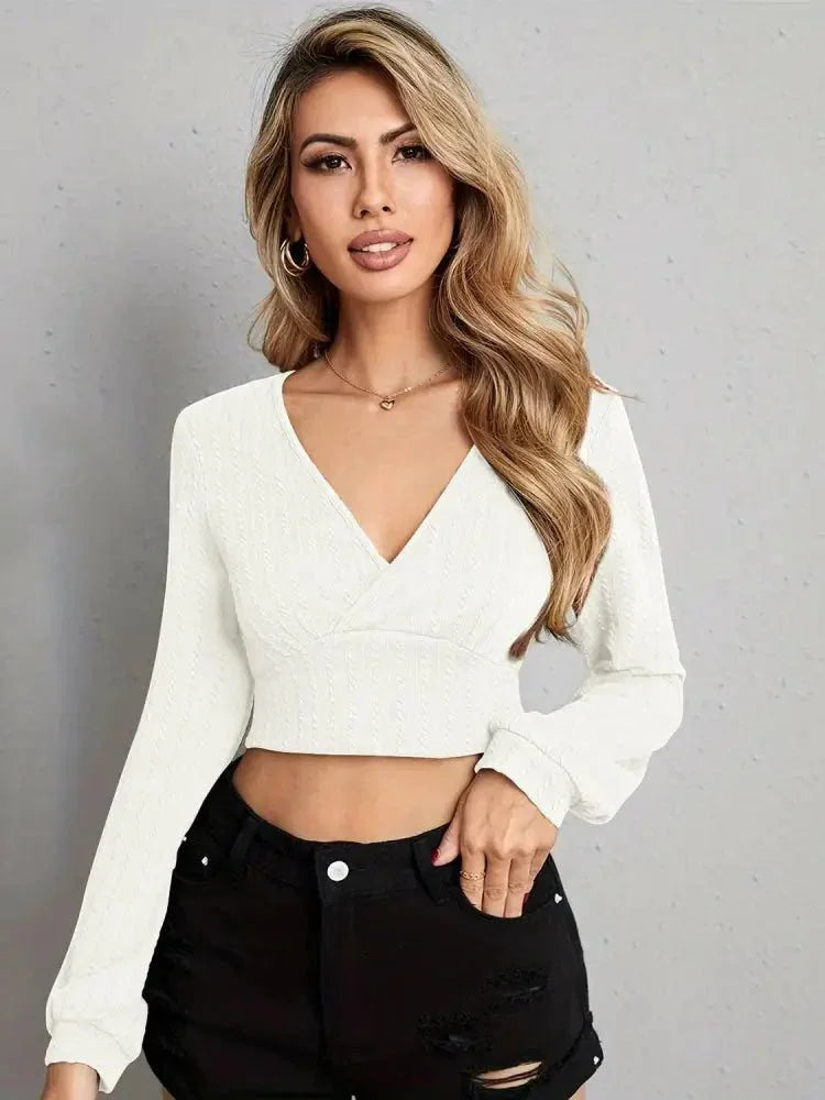 V Neck Crop Top - Update AvenueTrendsi1001010440593421001010440593421ecd184b44074687a61812a9a5033d38 - MaxLight Gray