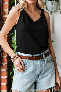 V Neck Knotted Shoulder Vest - Update AvenueTrendsi1001007817119681001007817119687e1bacba - 23f5 - 4d4e - add5 - f8b5fc24a1aa - Max - OriginBlack