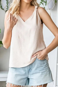 V Neck Knotted Shoulder Vest - Update AvenueTrendsi1001007817133391001007817133394225fddf - 60b2 - 4083 - 9020 - 7edaf20855ca - Max - OriginDust Storm