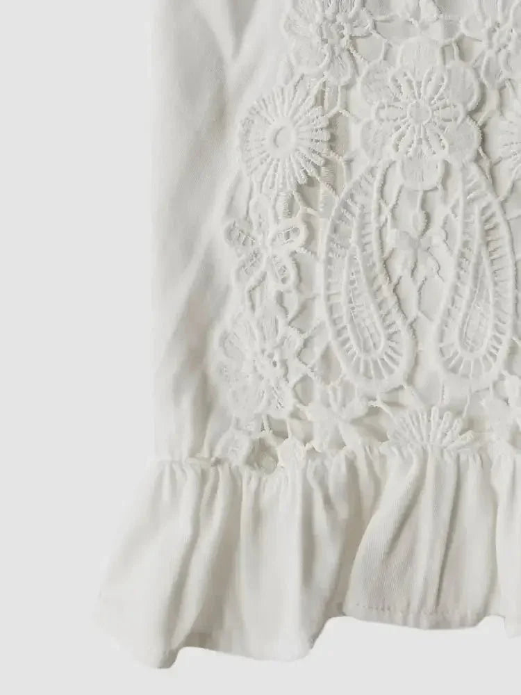 V - Neck Lace Flounce Sleeve Top - Update AvenueT-ShirtsTrendsi1001000629416491001000629416496386554d - 395e - 42b3 - 88fa - da6683958b23 - Max - OriginWhite