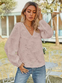V - Neck Long Sleeve Blouse - Update AvenueTrendsi10010104970210110010104970210195159dfc4b4b4042ac125a7a99efccd2 - MaxBlush Pink