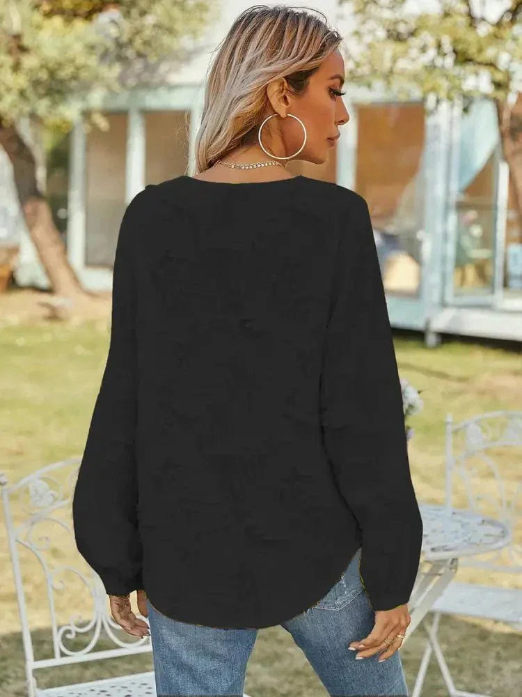 V - Neck Long Sleeve Blouse - Update AvenueTrendsi1001010497057331001010497057330643fa9e6c184ad5b40f2e1432563338 - MaxBlack