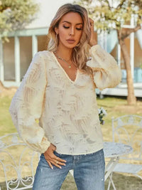 V - Neck Long Sleeve Blouse - Update AvenueTrendsi1001010497082331001010497082332267e8a6d348489e9eb75dc86549bf8f - MaxCream