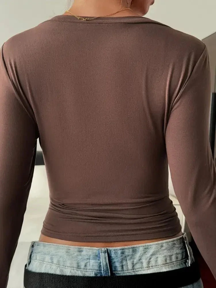 V - Neck Long Sleeve Fitted T-Shirt - Update AvenueT-ShirtsTrendsi10010034286165010010034286165018264c24 - 2c7d - 4b45 - a3b2 - 1cf18d87ff02 - Max - OriginBrown