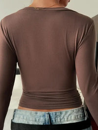 V - Neck Long Sleeve Fitted T-Shirt - Update AvenueT-ShirtsTrendsi10010034286165010010034286165018264c24 - 2c7d - 4b45 - a3b2 - 1cf18d87ff02 - Max - OriginBrown