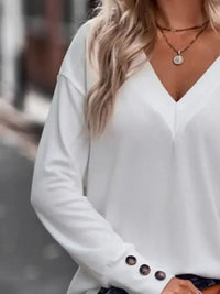 V - Neck Long Sleeve T-Shirt - Update AvenueT-ShirtsTrendsi1001002481146541001002481146542627ccdc - 6bce - 4d1b - ac05 - c7dba10b7292 - Max - OriginWhite