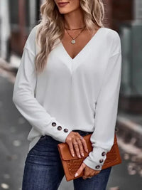 V - Neck Long Sleeve T-Shirt - Update AvenueT-ShirtsTrendsi100100248114654100100248114654e6cf6e331f024ef582e60010deceb154 - Max - OriginWhite