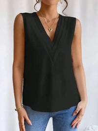 V - Neck Pleated Sleeveless Cami Tank Top - Update AvenueTanks & CamisTrendsi100100563141153100100563141153157e021b - be46 - 4aad - 8435 - df4b92ada505 - Max - OriginBlack