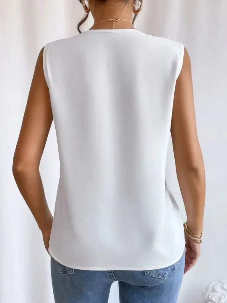V - Neck Pleated Sleeveless Cami Tank Top - Update AvenueTanks & CamisTrendsi100100563141637100100563141637421dc99c - 9186 - 4d30 - 8b0a - 611d78c014ce - Max - OriginWhite