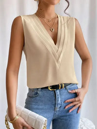 V - Neck Pleated Sleeveless Cami Tank Top - Update AvenueTanks & CamisTrendsi1001005631416971001005631416975d6fc0e1 - ec01 - 4d6e - a425 - bf1358d0f5c8 - Max - OriginTan
