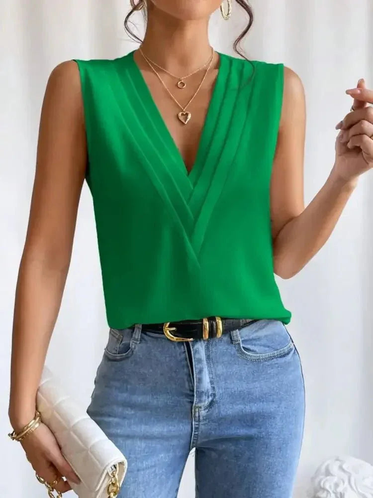 V - Neck Pleated Sleeveless Cami Tank Top - Update AvenueTanks & CamisTrendsi100100563146021100100563146021651d41bc - eb2d - 47b7 - a701 - 8c3caf65b259 - Max - OriginGreen