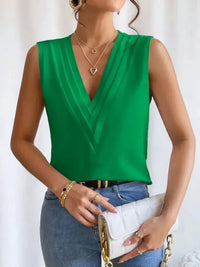 V - Neck Pleated Sleeveless Cami Tank Top - Update AvenueTanks & CamisTrendsi10010056314602110010056314602155725b53 - ea41 - 411e - bfba - a61dd7bb31c3 - Max - OriginGreen