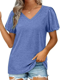 V - Neck Puff Sleeve Casual T-Shirt - Update AvenueT-ShirtsTrendsi1001008209250321001008209250322de16ec665774c26bc6e193b2167e21e - Max - OriginBlue