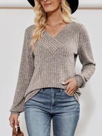 V - Neck Ribbed Long Sleeve Top - Update AvenueTrendsi100101716700260100101716700260933c6c5a1cd043e9b655344cafd22da8 - MaxKhaki