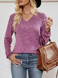 V - Neck Ribbed Long Sleeve Top - Update AvenueTrendsi100101716704480100101716704480af854a0831764cb88be9724a83c16f75 - MaxLilac