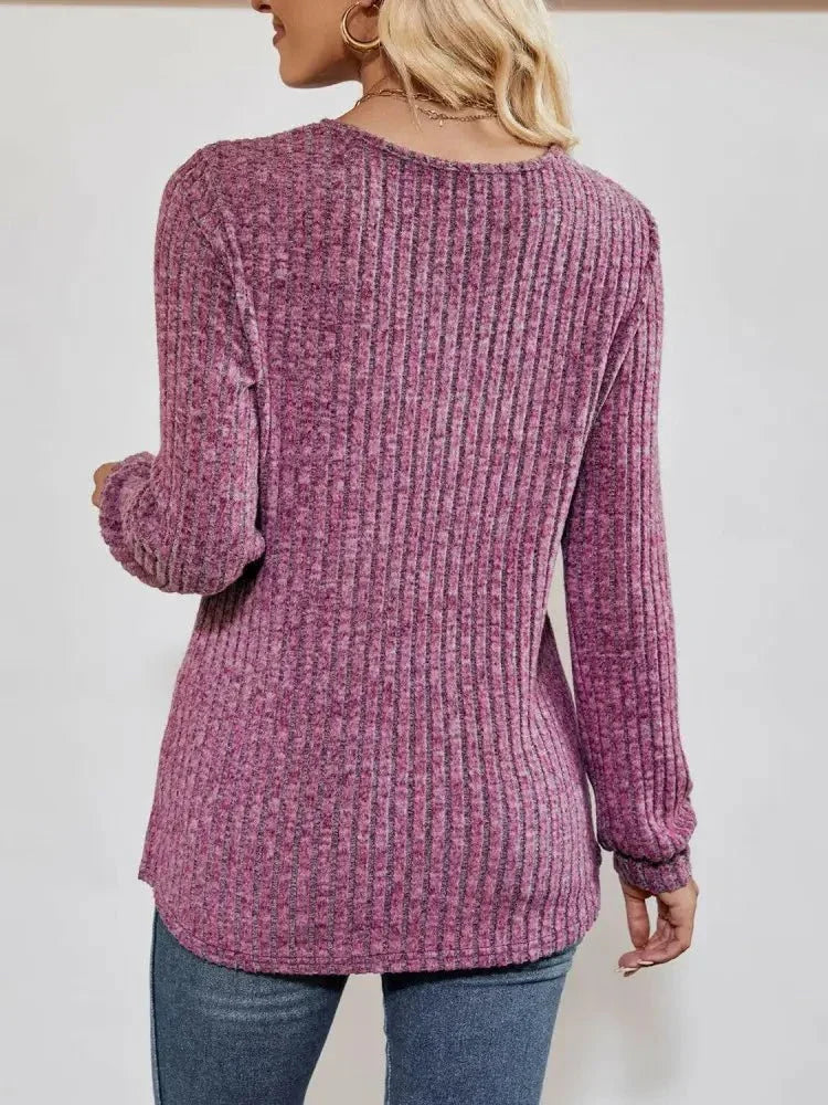 V - Neck Ribbed Long Sleeve Top - Update AvenueTrendsi10010171670448010010171670448016373d31d5bd49a5b15f4e010c95123c - MaxLilac