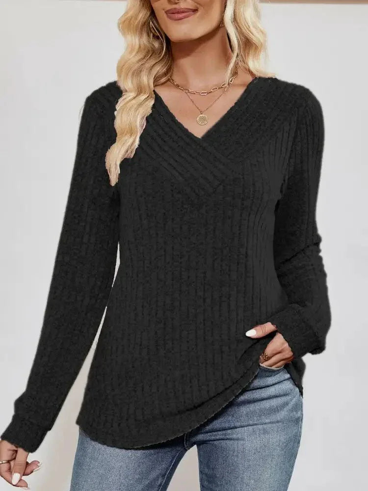 V - Neck Ribbed Long Sleeve Top - Update AvenueTrendsi100101716704934100101716704934c10382a7ce2d4b18ac5b0ee85ec08a1c - MaxBlack