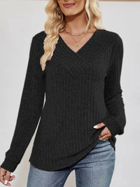 V - Neck Ribbed Long Sleeve Top - Update AvenueTrendsi100101716704934100101716704934c10382a7ce2d4b18ac5b0ee85ec08a1c - MaxBlack